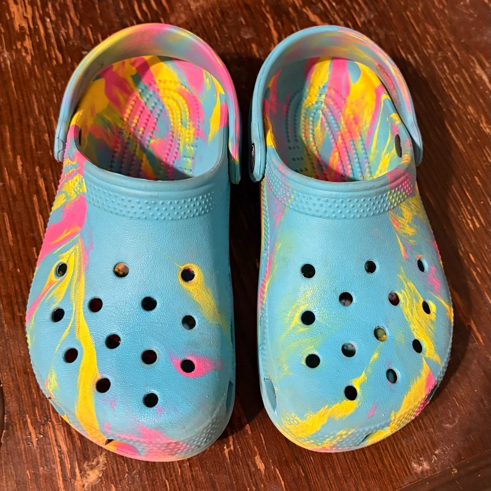 Colorful Crocs Clogs - Blue, Pink, Yellow
